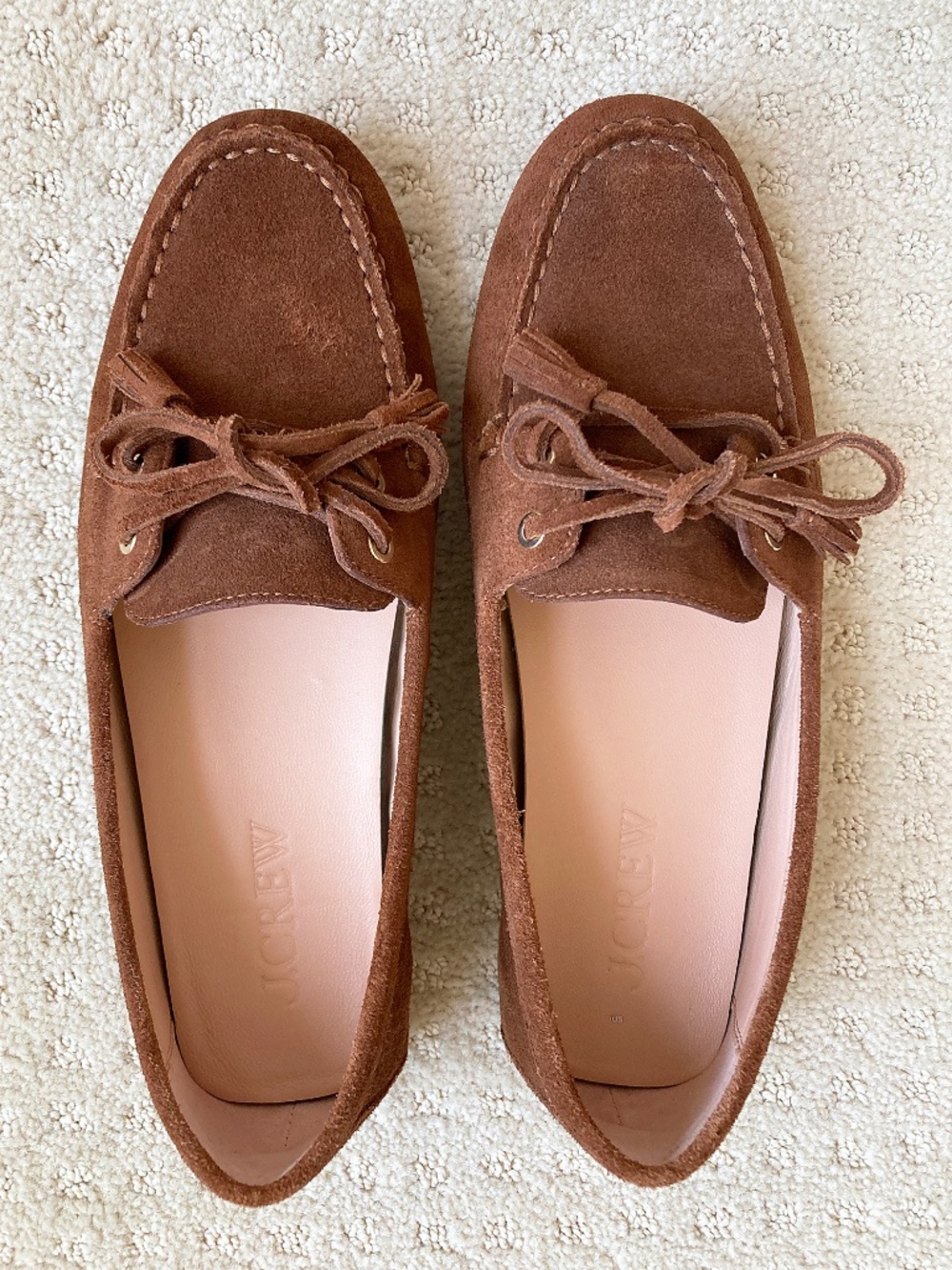 NWB J. Crew Suede Driving Loafers in English Saddle - 9